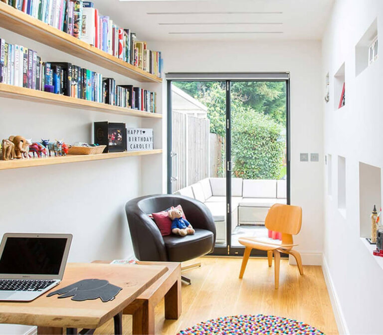 Garage converted into a home office